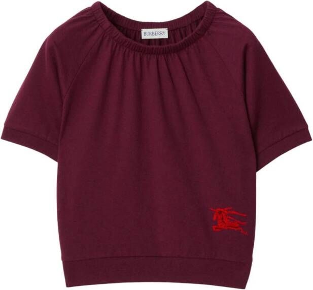 Burberry Kids EKD katoenen T-shirt Rood