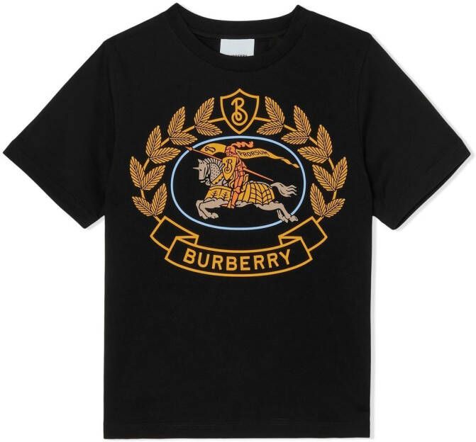 Burberry Kids T-shirt met logoprint Zwart