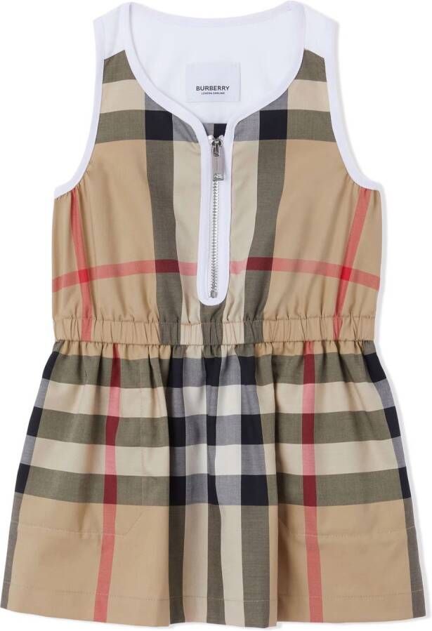 Burberry Kids Flared jurk Beige