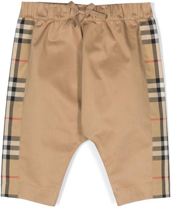 Burberry Kids Geruite shorts Beige