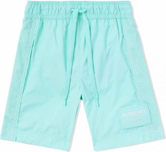 Burberry Kids Zwembroek met Horseferry motief Blauw