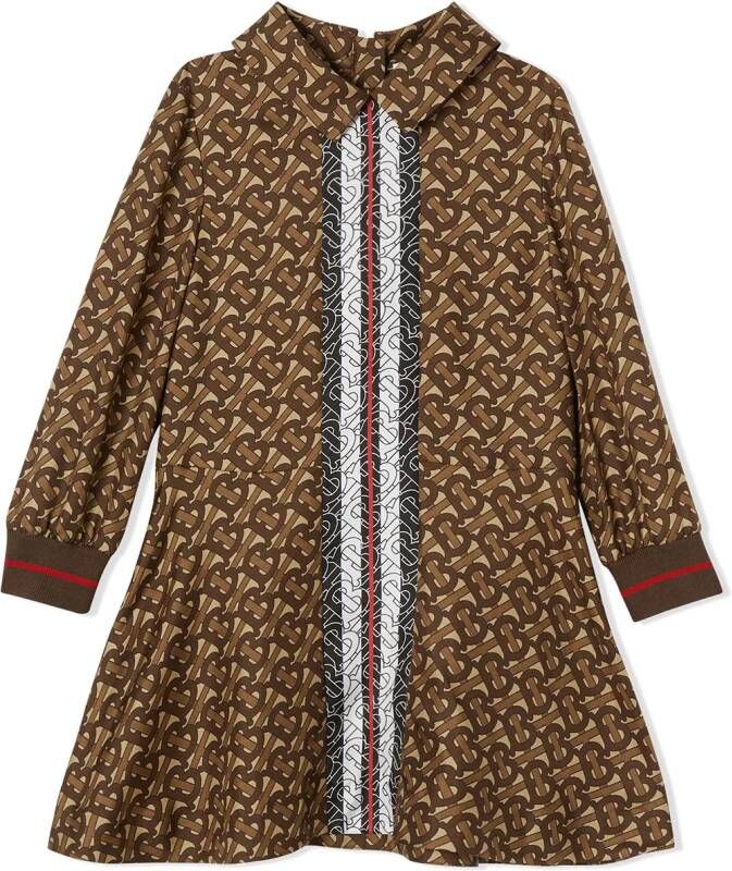 Burberry Kids Jurk met monogramprint Bruin
