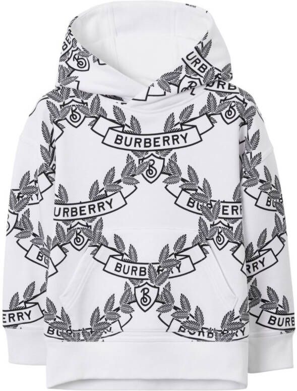 Burberry Kids Katoenen hoodie Wit