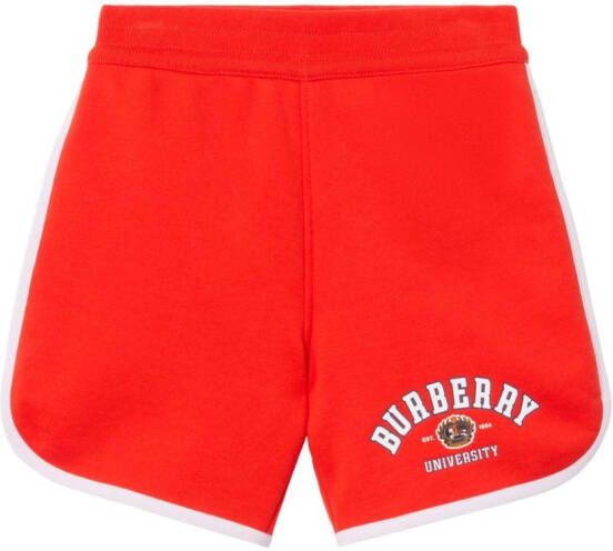 Burberry Kids Katoenen shorts Rood