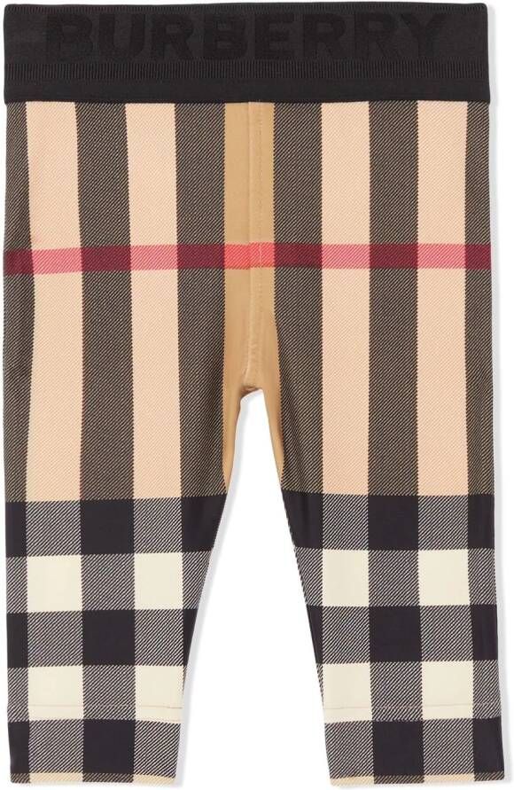Burberry Kids Legging met tartan ruit Bruin