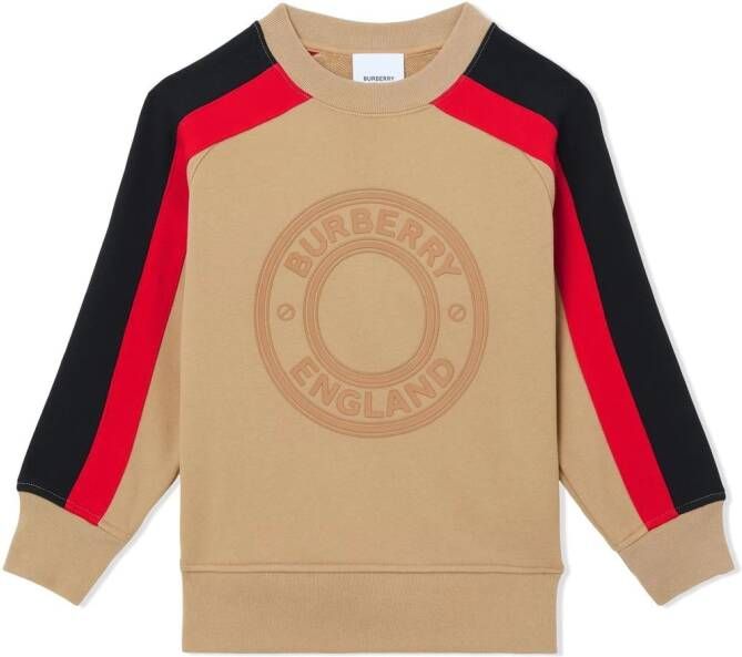 Burberry Kids Sweater met logo Beige