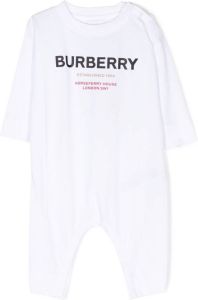 Burberry Kids Romper met logoprint Wit