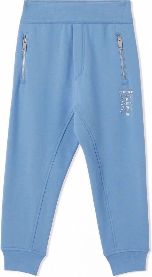 Burberry Kids Trainingsbroek met monogramprint Blauw