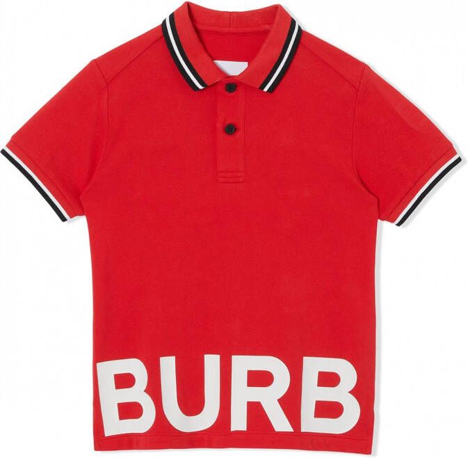 Burberry Kids Poloshirt met logoprint Rood
