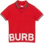 Burberry Kids Poloshirt met logoprint Rood - Thumbnail 1