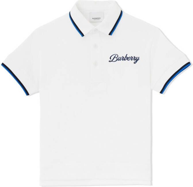 Burberry Kids Poloshirt met logoprint Wit
