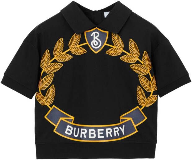 Burberry Kids Poloshirt met print Zwart