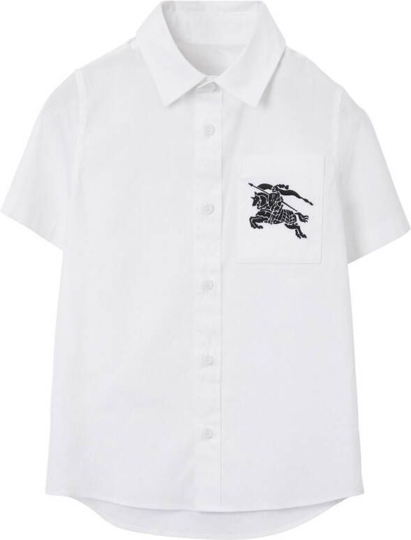 Burberry Kids Shirt met borduurwerk Wit