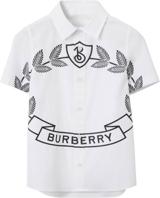 Burberry Kids Shirt met logoprint Wit
