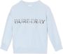 Burberry Kids Sweater met geborduurd logo Blauw - Thumbnail 1