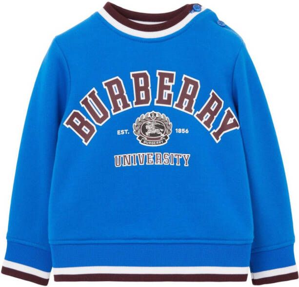 Burberry Kids Sweater met logoprint Blauw
