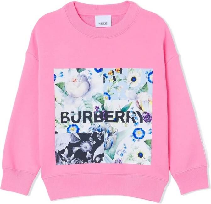 Burberry Kids Sweater met logoprint Roze