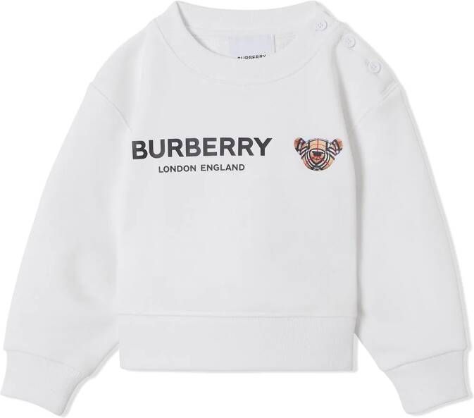 Burberry Kids Sweater met logoprint Wit