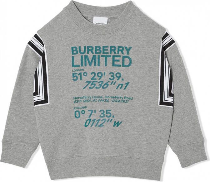 Burberry Kids Sweater met print Grijs