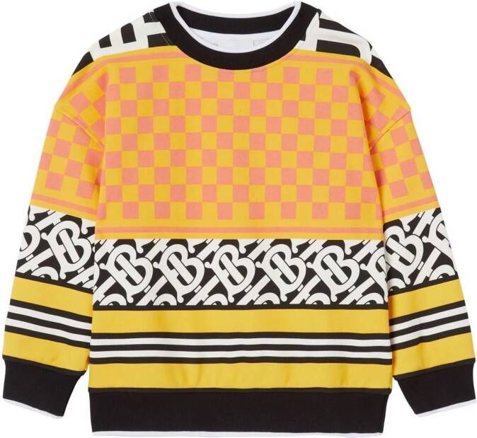 Burberry Kids Sweater met print Oranje