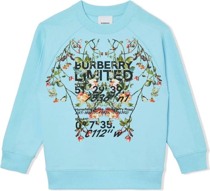 Burberry Kids Sweater met ronde hals Blauw
