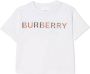 Burberry Kids T-shirt met geborduurd logo Wit - Thumbnail 1