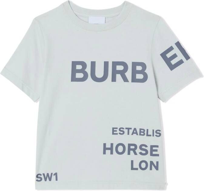 Burberry Kids T-shirt met Horseferry print Grijs