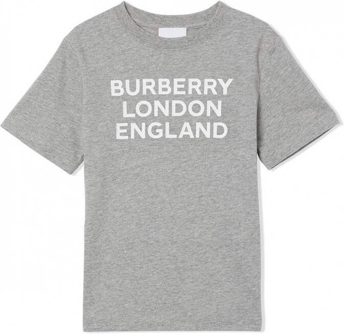 Burberry Kids T-shirt met logoprint Grijs