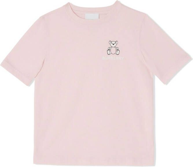Burberry Kids T-shirt met logoprint Roze