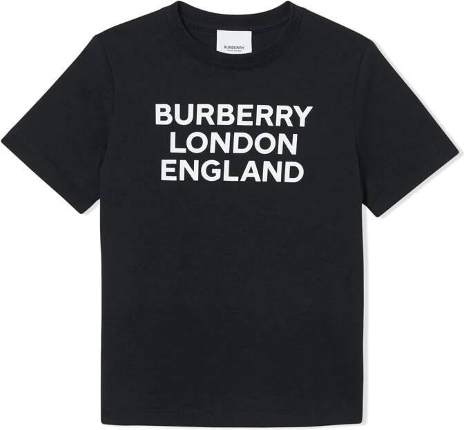 Burberry Kids T-shirt met logoprint Zwart