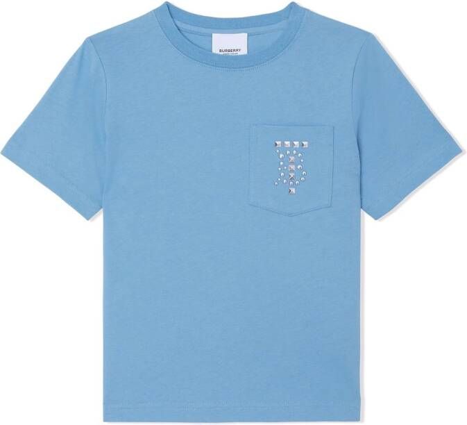 Burberry Kids T-shirt met monogramprint Blauw