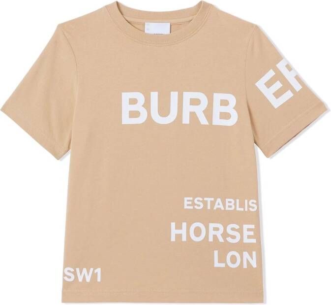 Burberry Kids T-shirt met print Beige