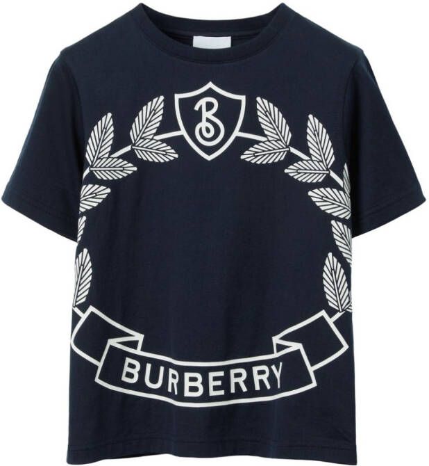 Burberry Kids T-shirt met print Blauw