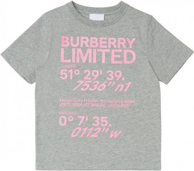 Burberry Kids T-shirt met print Grijs