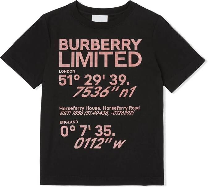 Burberry Kids T-shirt met print Zwart