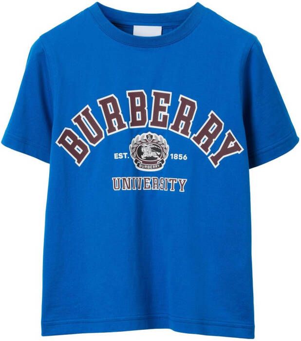 Burberry Kids T-shirt met slangenprint Blauw