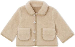 Burberry Kids teddy-appliqué fleece jacket Beige