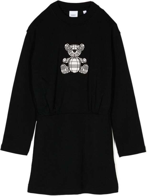 Burberry Kids Sweaterjurk met geborduurde teddybeer Zwart
