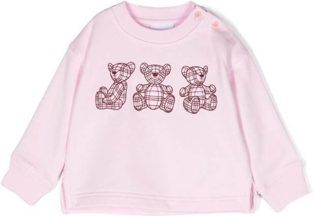 Burberry Kids Sweater met borduurwerk Roze