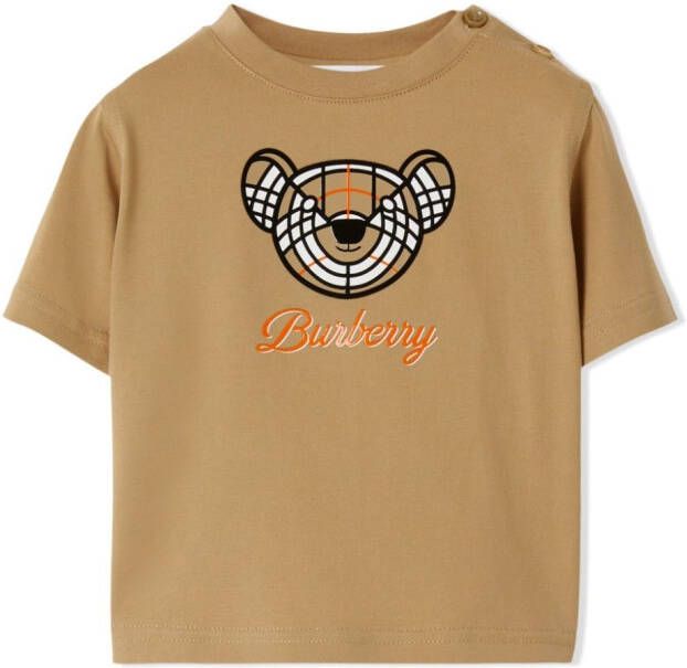 Burberry Kids Katoenen T-shirt Beige