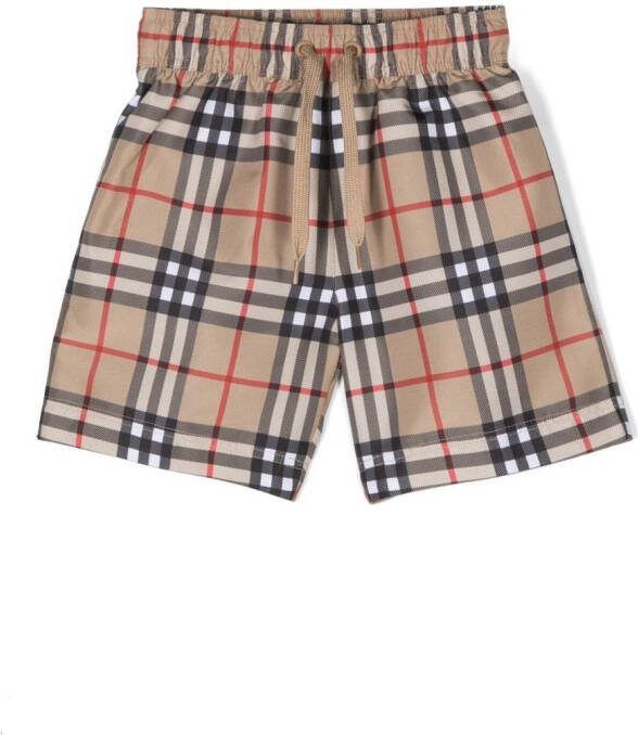 Burberry Kids Vintage Check trainingsshorts Beige