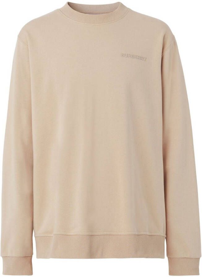 Burberry Sweater met logo-reliëf Bruin
