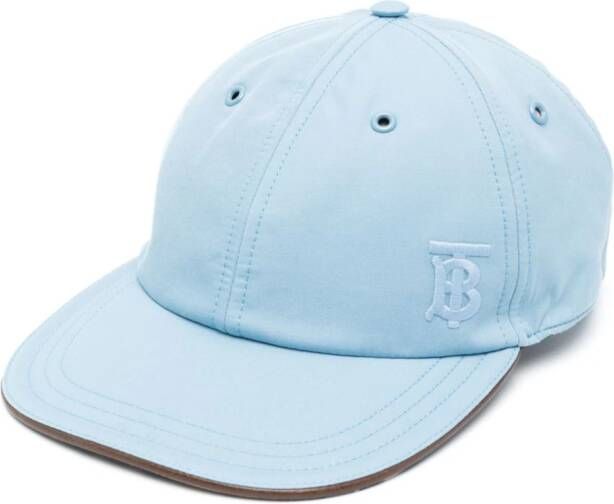 Burberry logo-embroidered cotton baseball cap Blauw