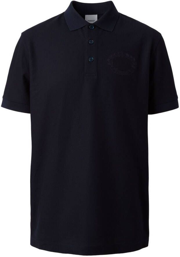 Burberry Poloshirt met geborduurd logo Blauw