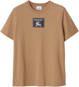 Burberry T-shirt met logopatch Bruin