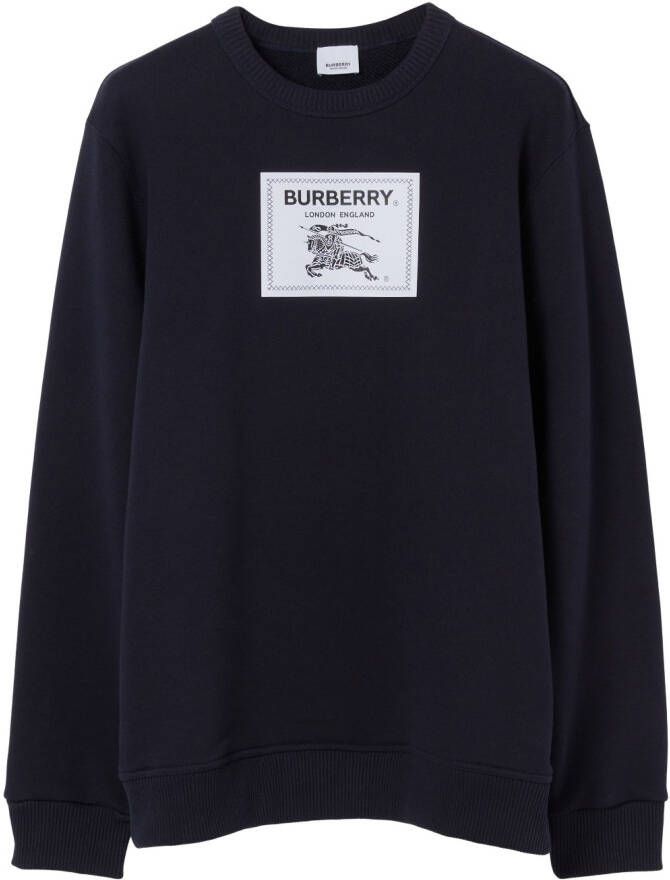 Burberry Sweater met logopatch Blauw