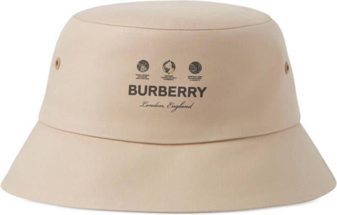 Burberry Vissershoed met logoprint Beige
