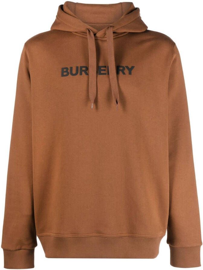 Burberry Hoodie met logoprint Bruin