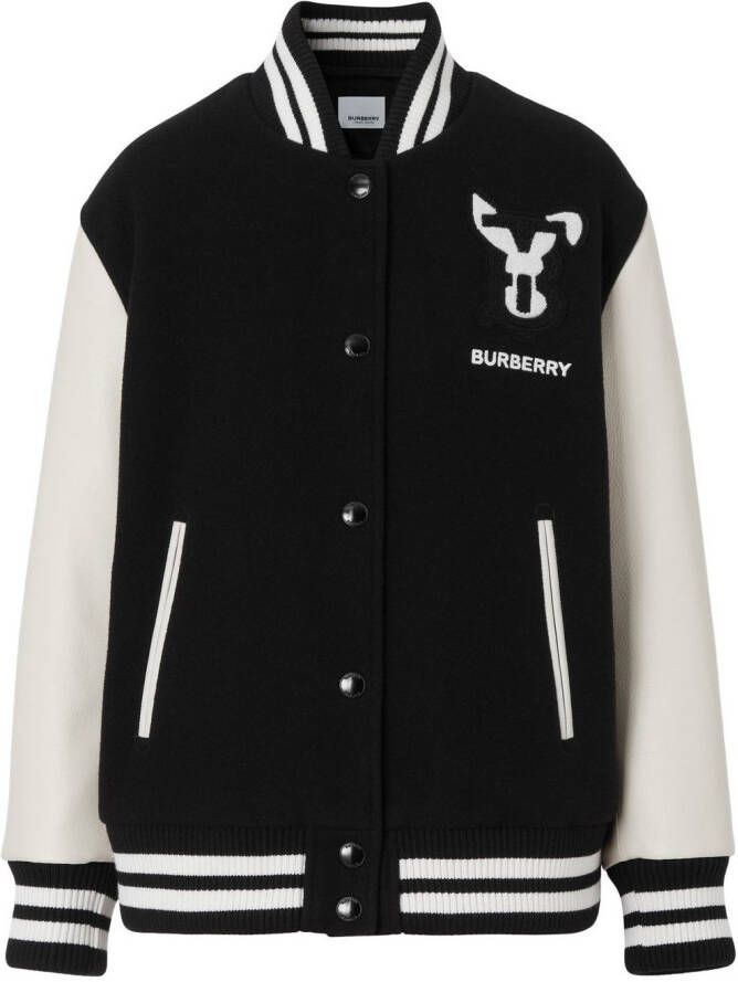 Burberry Bomberjack met logopatch Zwart