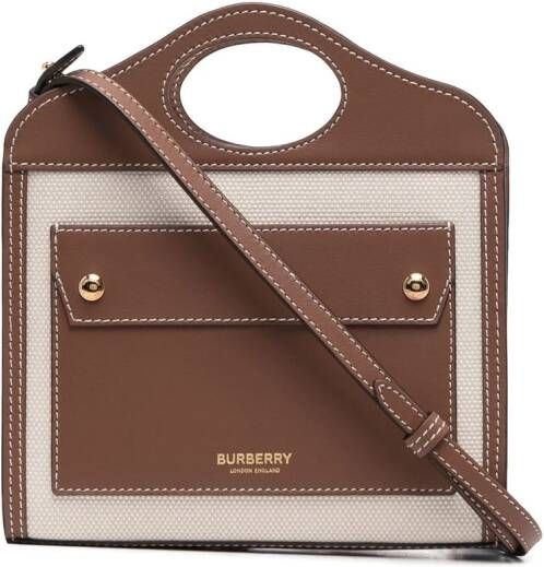 Burberry logo-stamp Pocket bag Bruin